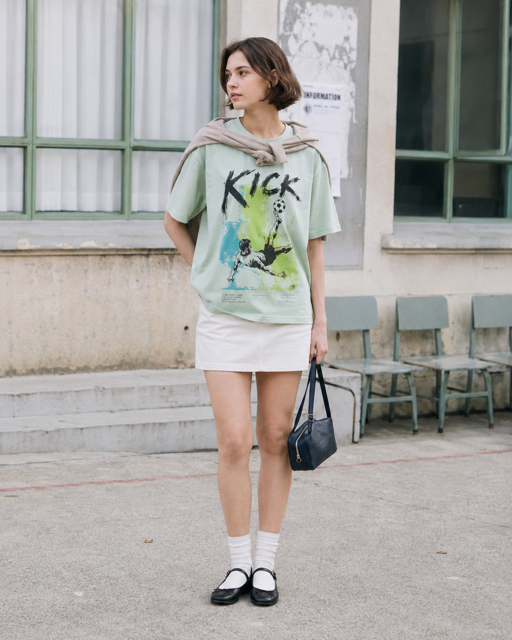 MATCH STUDY 22 - "KICK" Bicycle Kick Vintage Archive Oversized T-Shirt