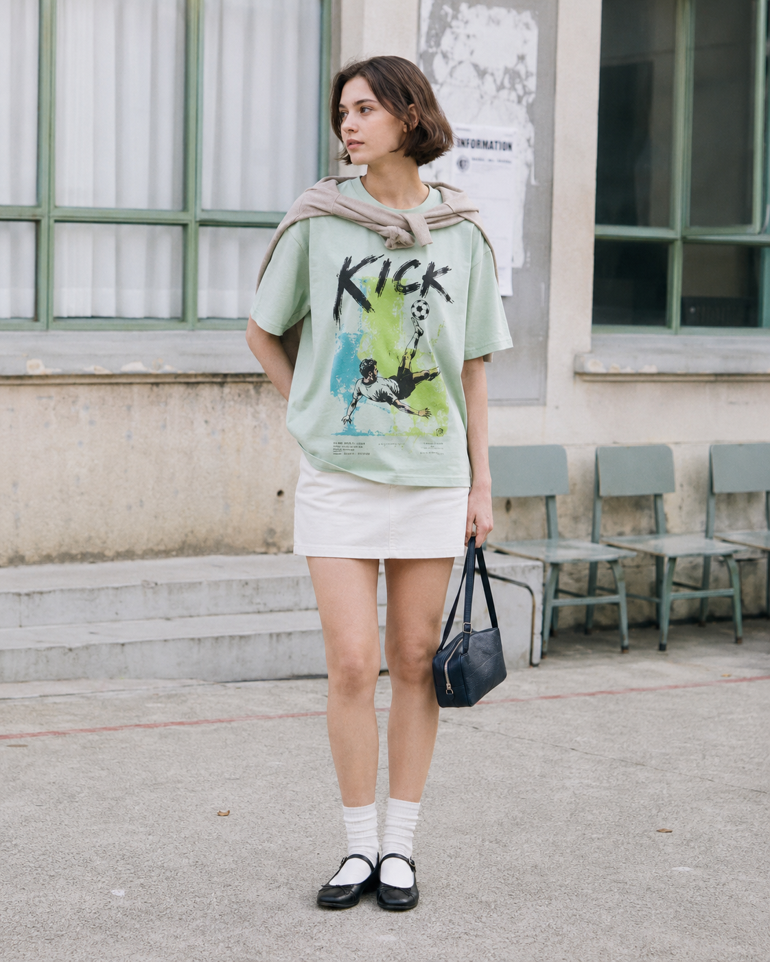 MATCH STUDY 22 - "KICK" Bicycle Kick Vintage Archive Oversized T-Shirt