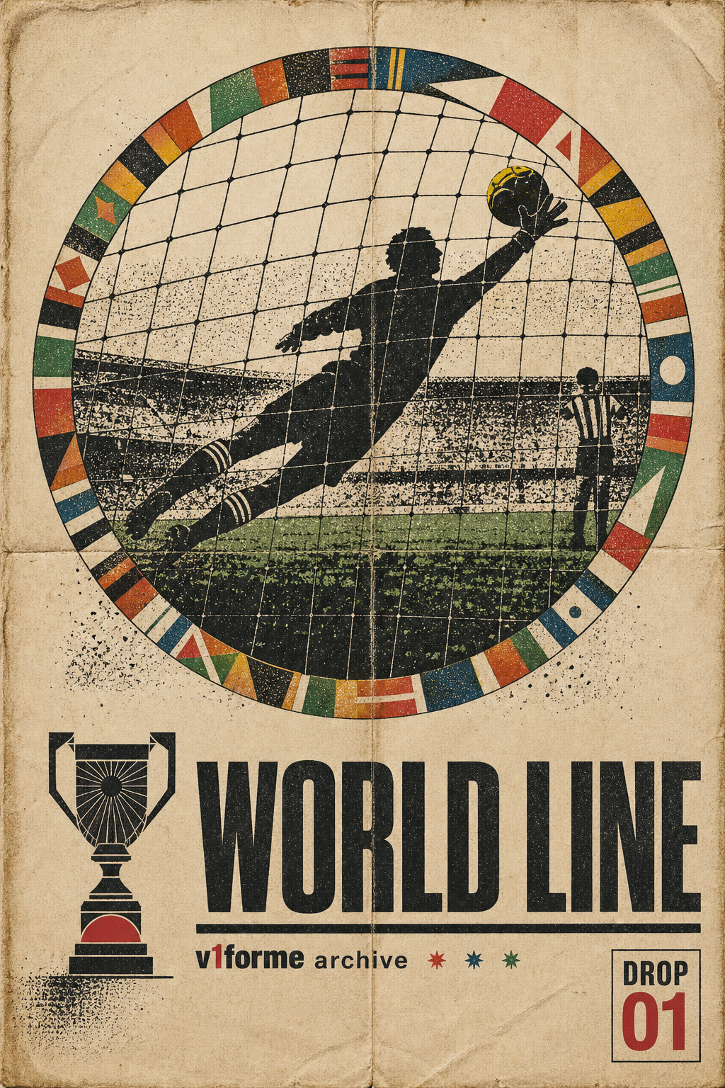 WORLD LINE - Global Defender Vintage Goalkeeper Oversized T-Shirt
