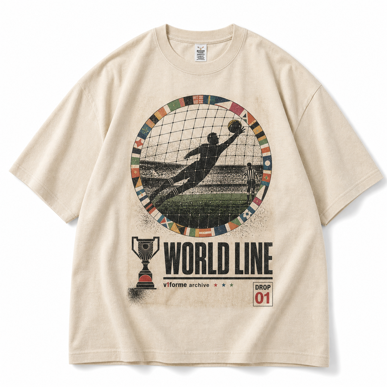 WORLD LINE - Global Defender Vintage Goalkeeper Oversized T-Shirt